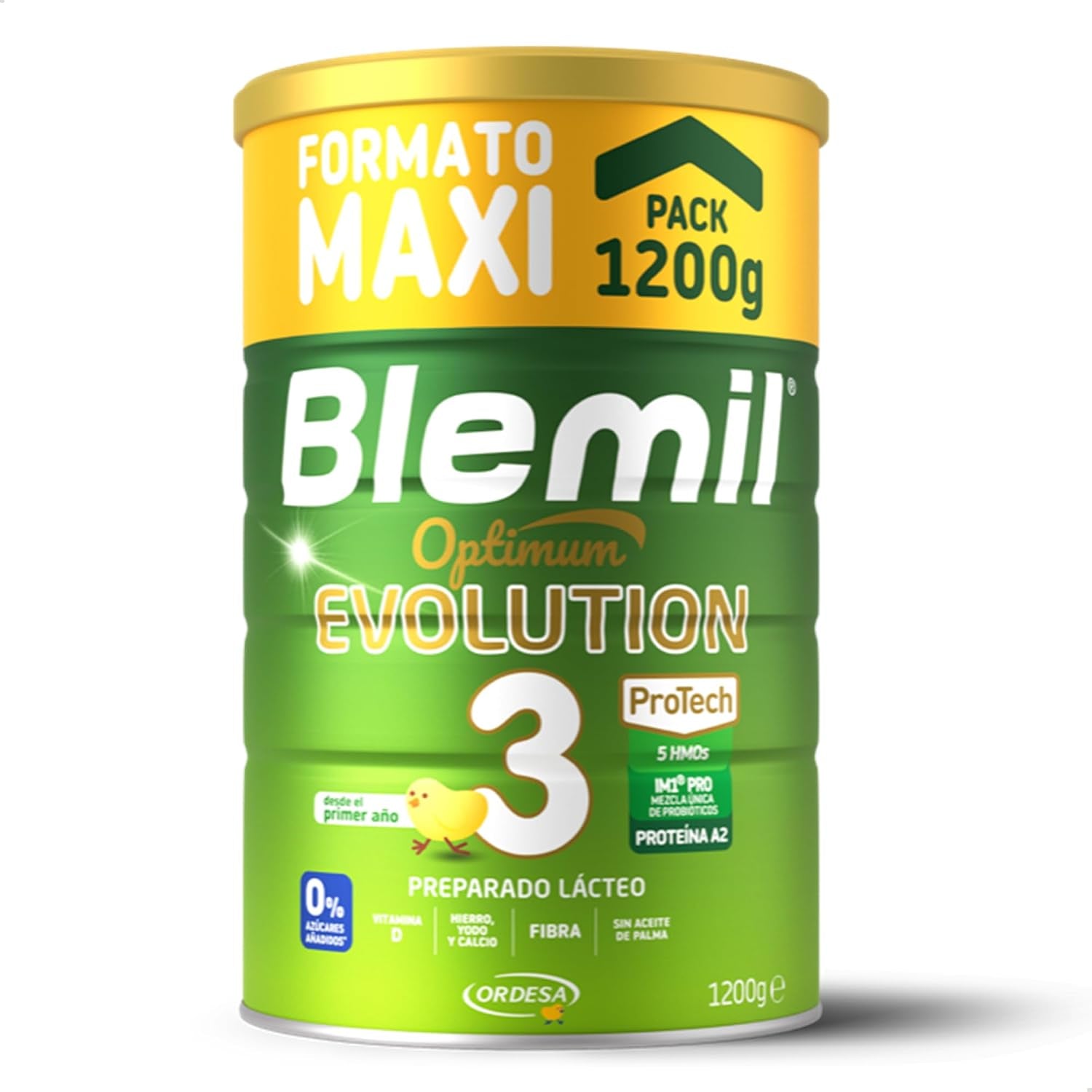 Blemil 3 Optimum Evolution | 1200G | Preparado Lácteo En Polvo Para Niños De 1 a 3 Años - 0% Azúcares Añadidos, Sin Aceite De Palma - Formato Ahorro