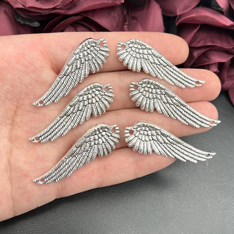 3 Pairs 50*17Mm High Quality Angel Wing Pendant Gorgeous DIY Handmade Craft Accessories Jewelry Findings