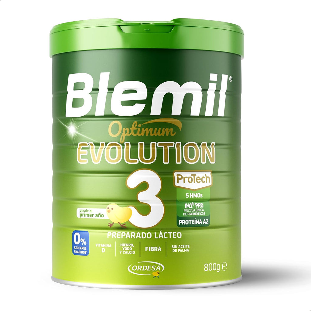 Blemil 3 Optimum Evolution | 800G | Preparado Lácteo En Polvo Para Niños De 1 a 3 Años - 0% Azúcares Añadidos, Sin Aceite De Palma