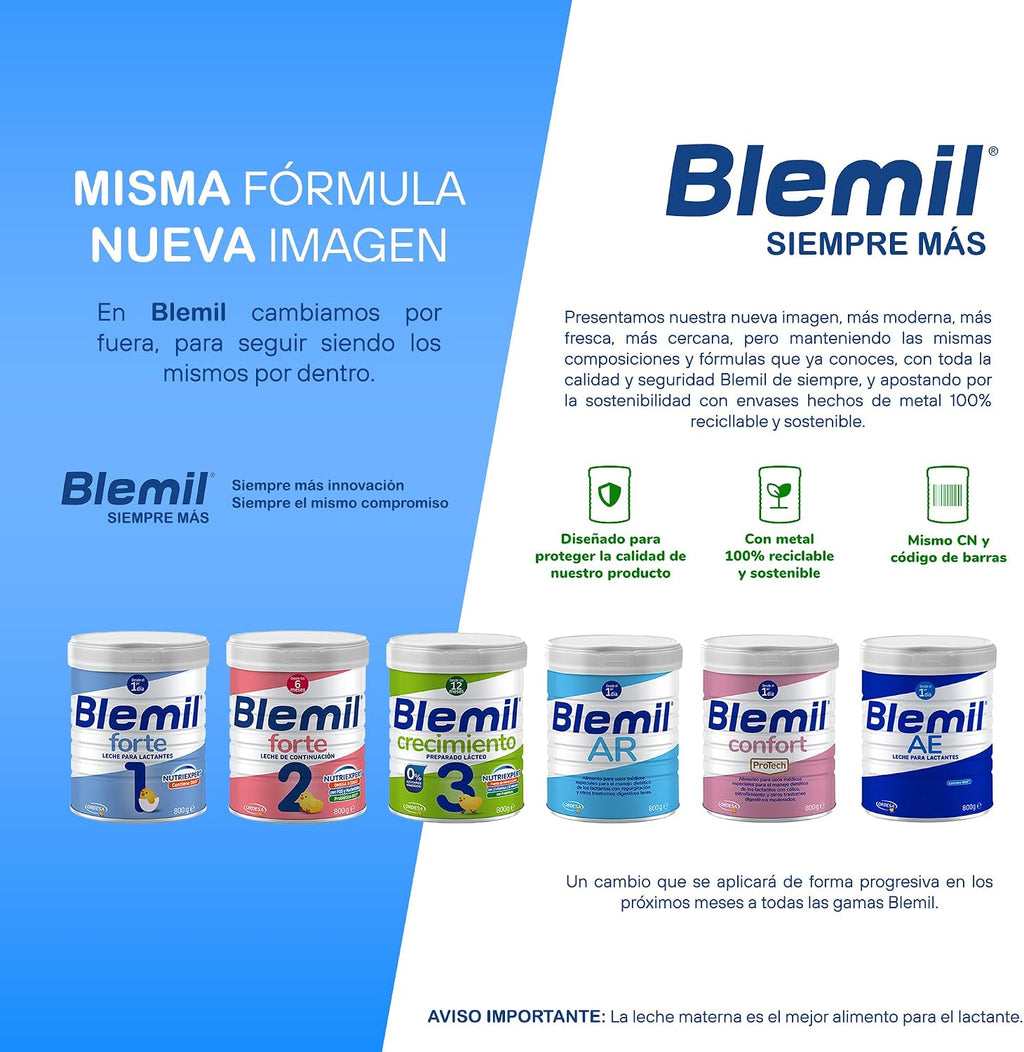 Blemil 3 Crecimiento 0% Azúcares Añadidos | 1200G | Preparado Lácteo En Polvo Para Niños De 1 a 3 Años - Formato Ahorro | Preparado En Polvo, Para Niños De 1 a 3 Años, Formato Ahorro