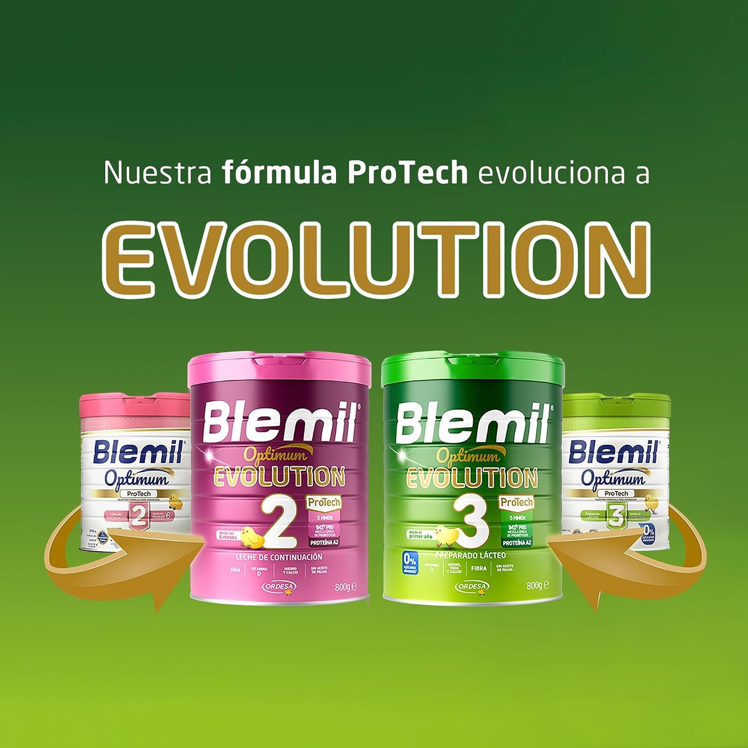 Blemil 3 Optimum Evolution | 800G | Preparado Lácteo En Polvo Para Niños De 1 a 3 Años - 0% Azúcares Añadidos, Sin Aceite De Palma