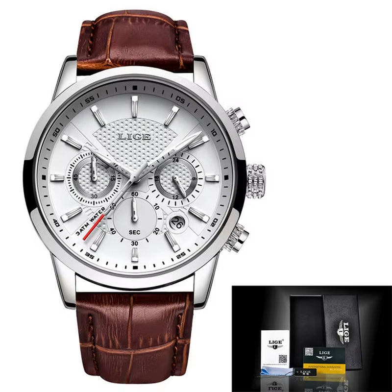 New  Men'S Watches Top Brand Luxury Men Wrist Watch Man Leather Quartz Watch Sports Waterproof Male Clock Relogio Masculino