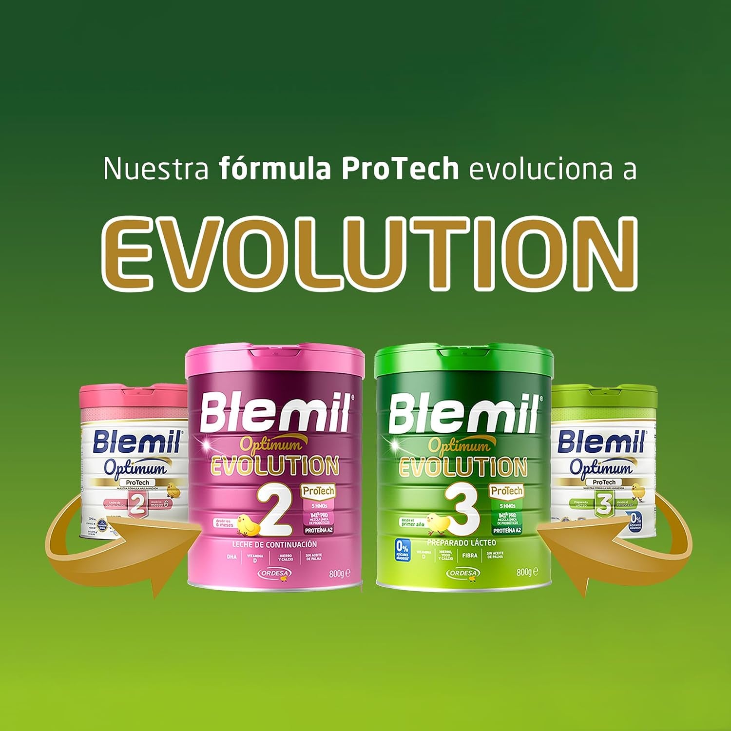 Blemil 3 Optimum Evolution | 1200G | Preparado Lácteo En Polvo Para Niños De 1 a 3 Años - 0% Azúcares Añadidos, Sin Aceite De Palma - Formato Ahorro (Paquete De 2)