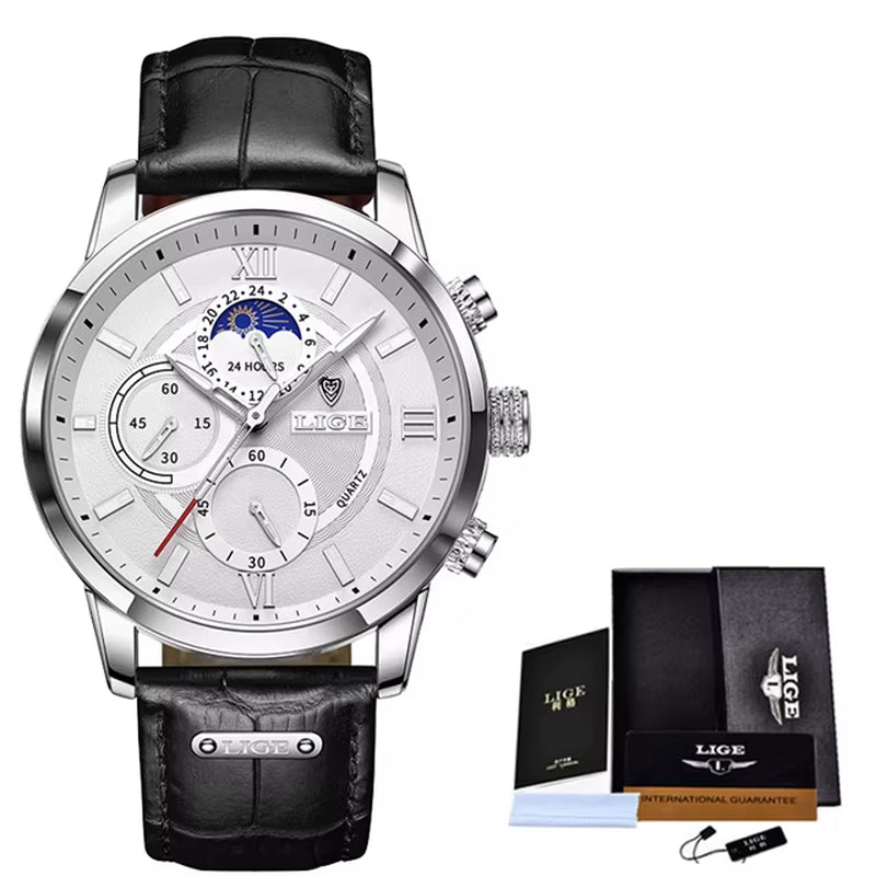 New  Men'S Watches Top Brand Luxury Men Wrist Watch Man Leather Quartz Watch Sports Waterproof Male Clock Relogio Masculino
