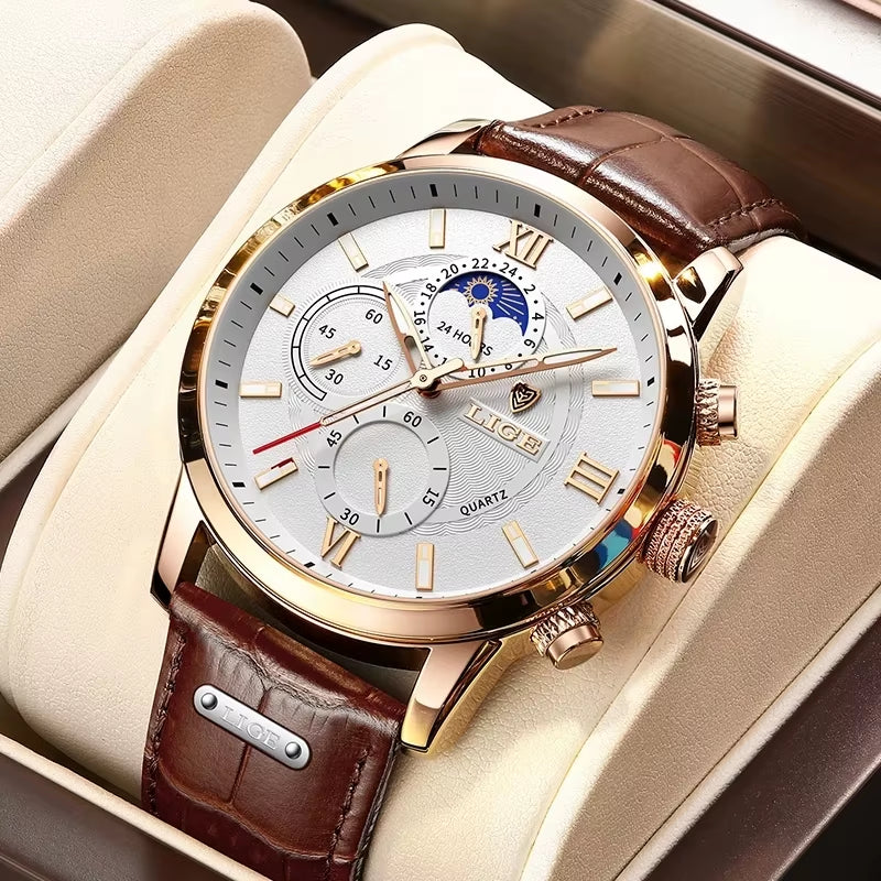 New  Men'S Watches Top Brand Luxury Men Wrist Watch Man Leather Quartz Watch Sports Waterproof Male Clock Relogio Masculino