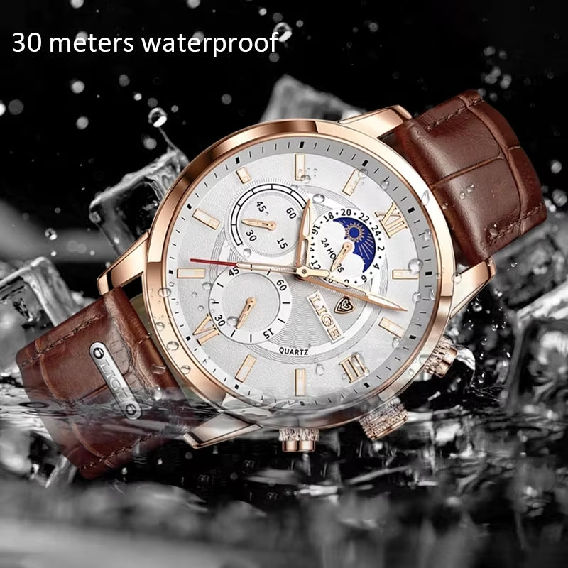 New  Men'S Watches Top Brand Luxury Men Wrist Watch Man Leather Quartz Watch Sports Waterproof Male Clock Relogio Masculino