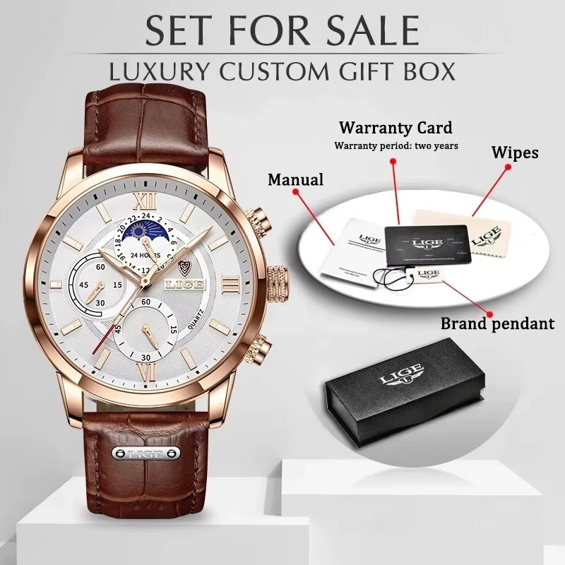 New  Men'S Watches Top Brand Luxury Men Wrist Watch Man Leather Quartz Watch Sports Waterproof Male Clock Relogio Masculino