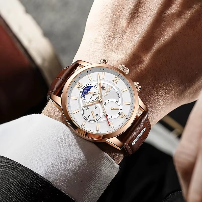 New  Men'S Watches Top Brand Luxury Men Wrist Watch Man Leather Quartz Watch Sports Waterproof Male Clock Relogio Masculino